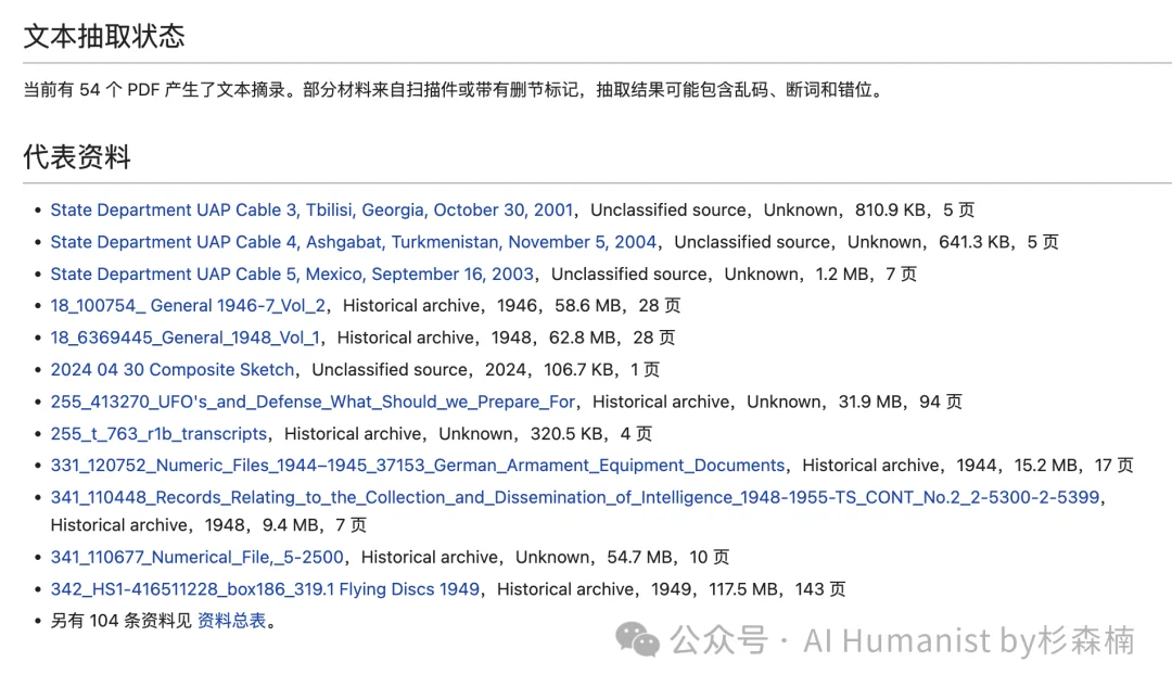 翻完五角大楼公开的全部 UFO 档案后,我完整做了一个 Wiki 网站给大家用