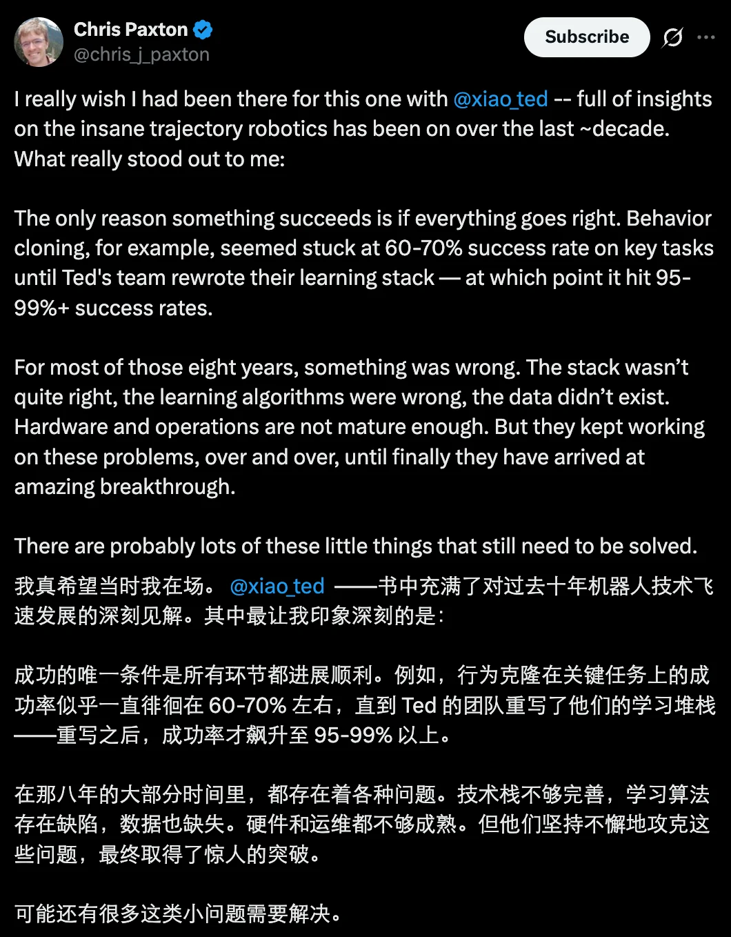具身智能来时路:谷歌RT1、2,SayCan作者Ted Xiao复盘机器人学习三大时代