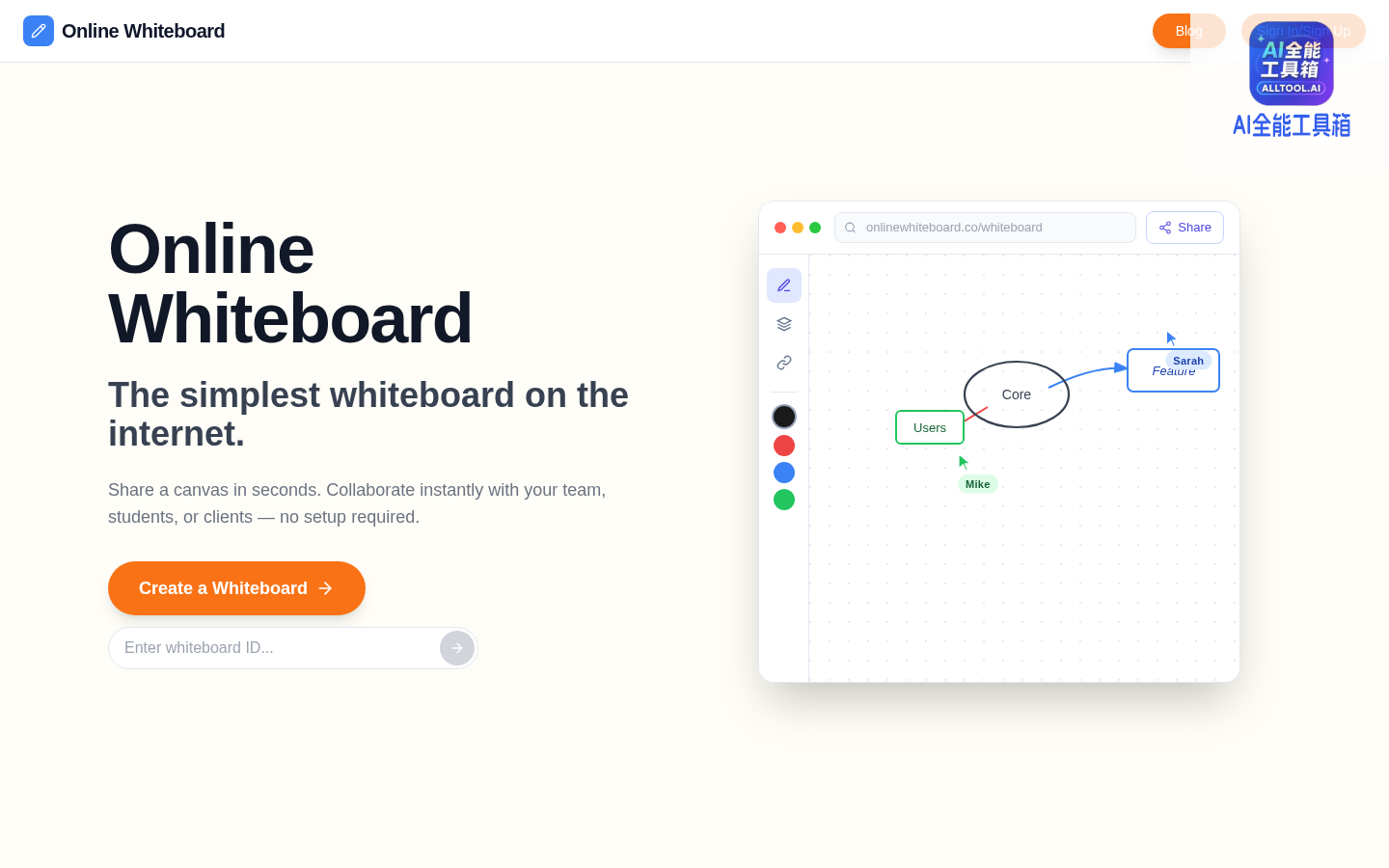 Online whiteboard